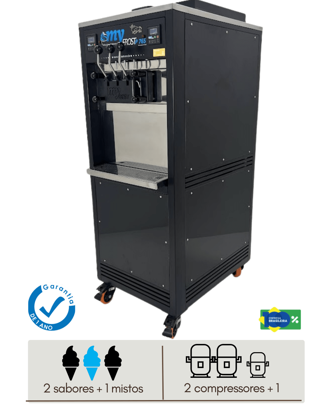 My Frost P 765 - Máquina de Sorvete Expresso com 3 Sabores