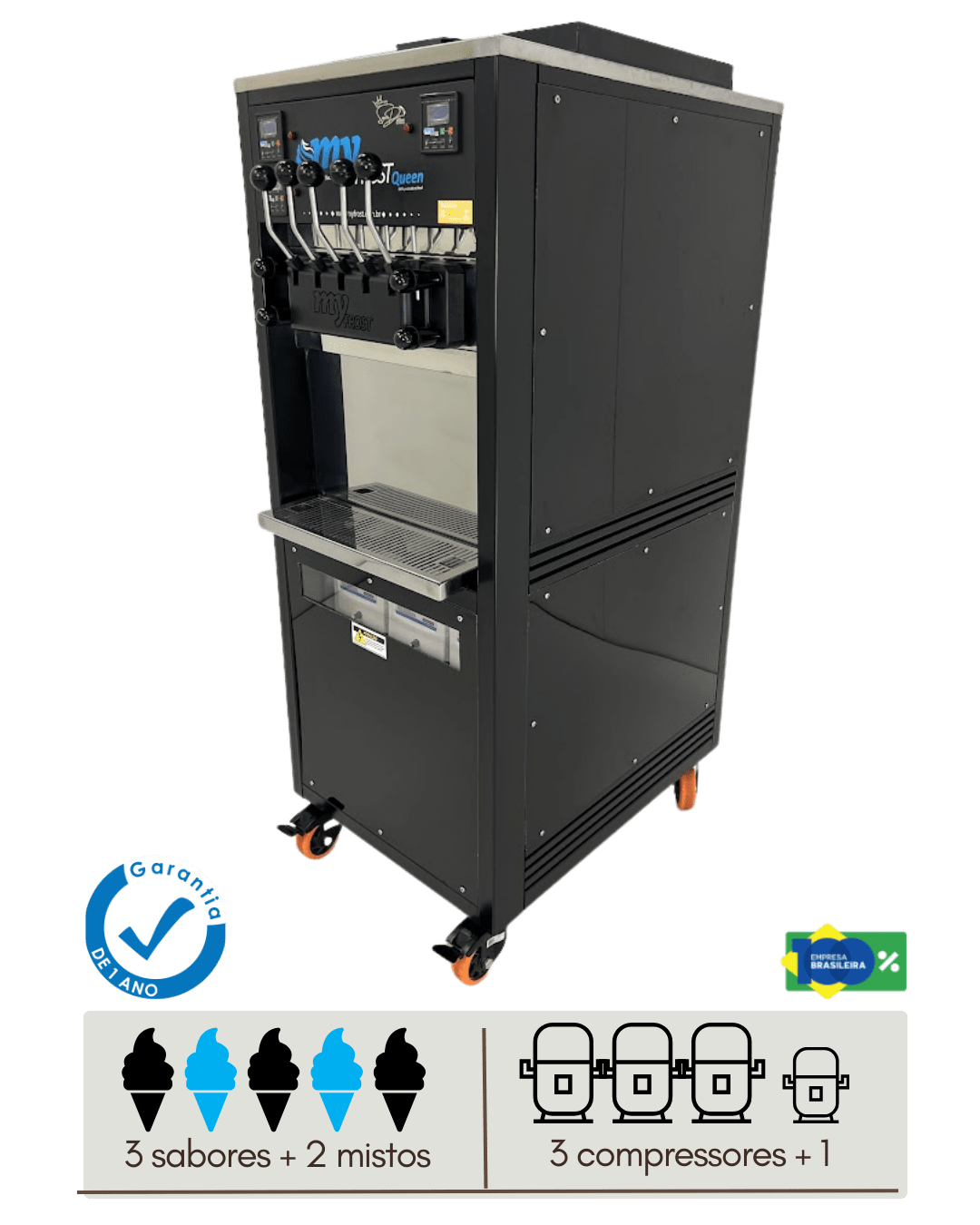 My Frost QUEEN -- Máquina de Sorvete Expresso com 5 Sabores 